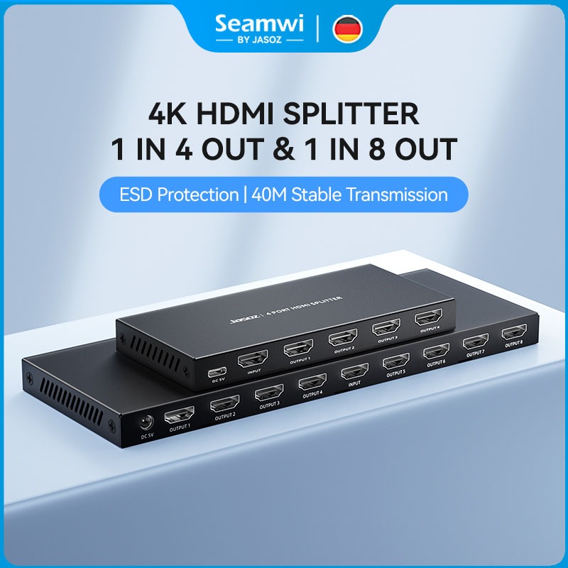 ⚡ส่งจาก กทม⚡Seamwi กล่องแยกสัญญาณ 8 Port 1 In 8 Out 1x8 HDMI Splitter Full HD 3D HDCP2.2 1080P