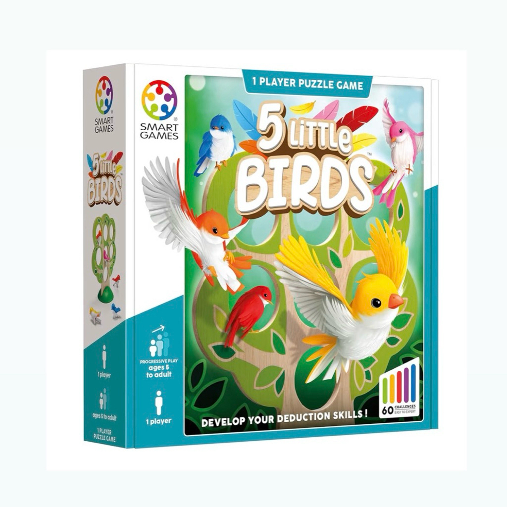 พรีออเดอร์❗️ของแท้ SMART GAMES, 5 Little Birds Wooden Logic Puzzle Game บอร์ดเกมพัฒนาสมองและตรรกะ สําหรับอายุ 5+