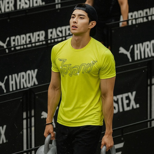 เสื้อลาย ไฮรอกซ์ นักวิ่ง ออกกำลังกาย HYROX