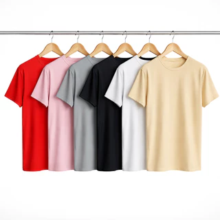 เสื้อยืดยูนิเซ็กส์ แขนสั้น คอกลม ผ้านุ่ม สีพื้น ไซส์ใหญ่ ใส่สบาย ทุกวัน