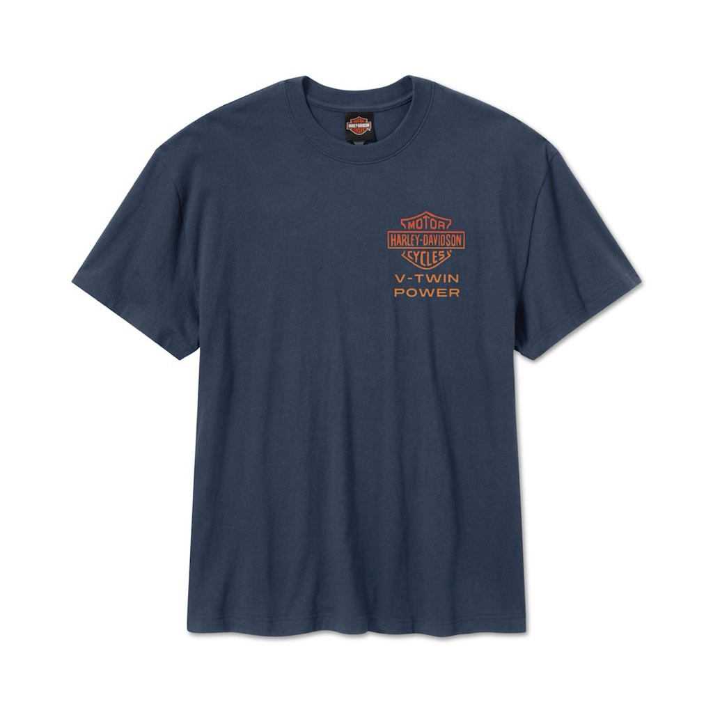 เสื้อยืด MEN'S H-D ENGINE TWINS SHORT SLEEVE TEE - MOOD INDIGO