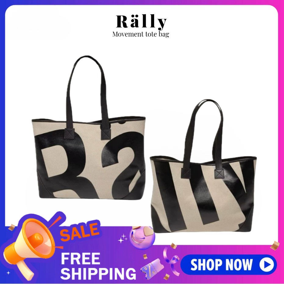 【สินค้าพร้อมส่ง】💯ของแท้ Rälly💝rally movement tote bag แรลลีมูฟเมนต์rally the bag ของแท้กระเป๋า rally