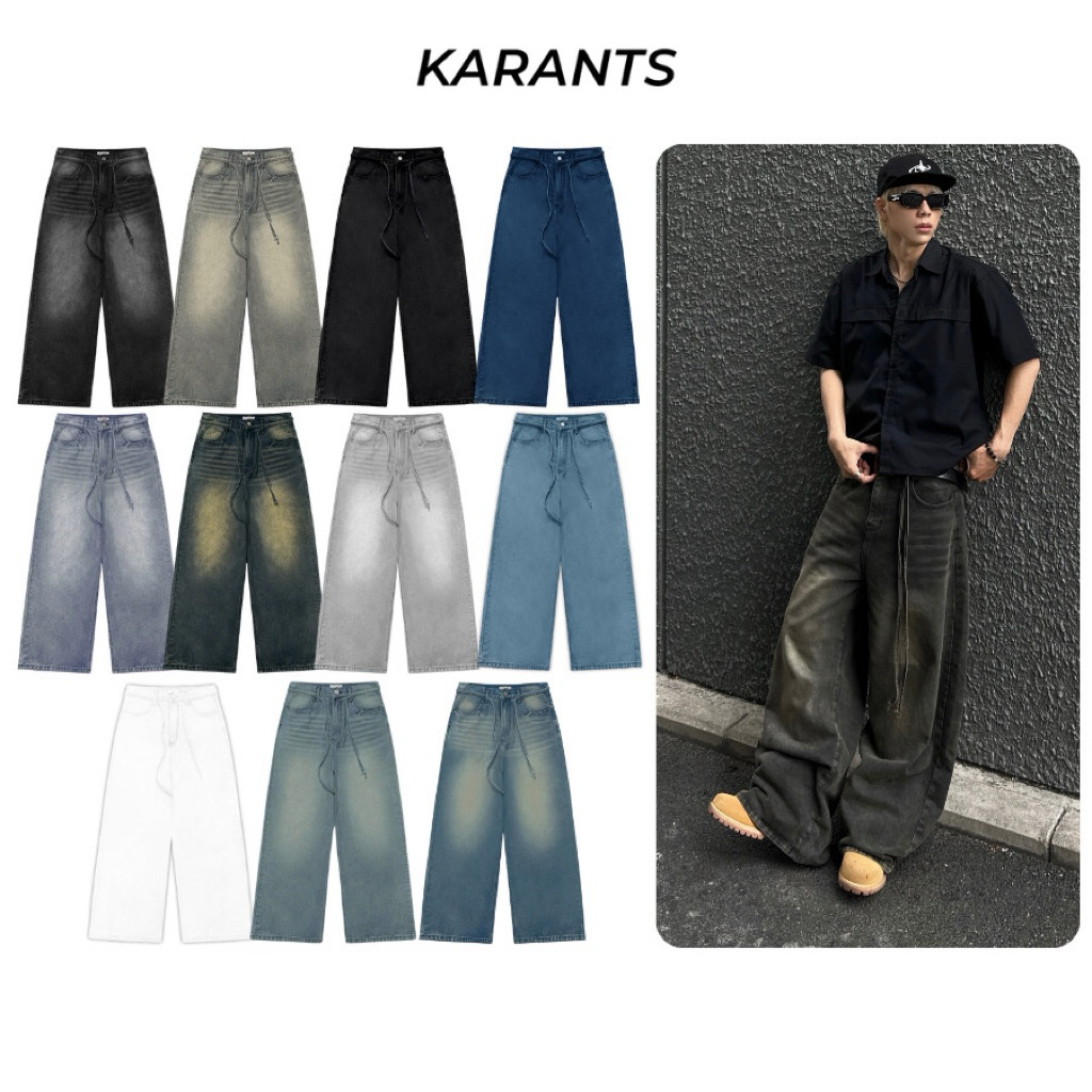 Karants กางเกงกระบอกใหญ่ ใส่ไป1ครั้ง size m