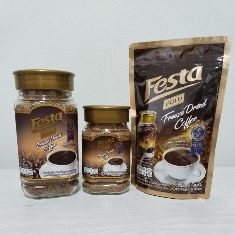 Festa เฟสต้า โกลด์ ฟรีซดราย กาแฟสำเร็จรูปชนิดฟรีซดราย ปริมาณ100/180กรัม