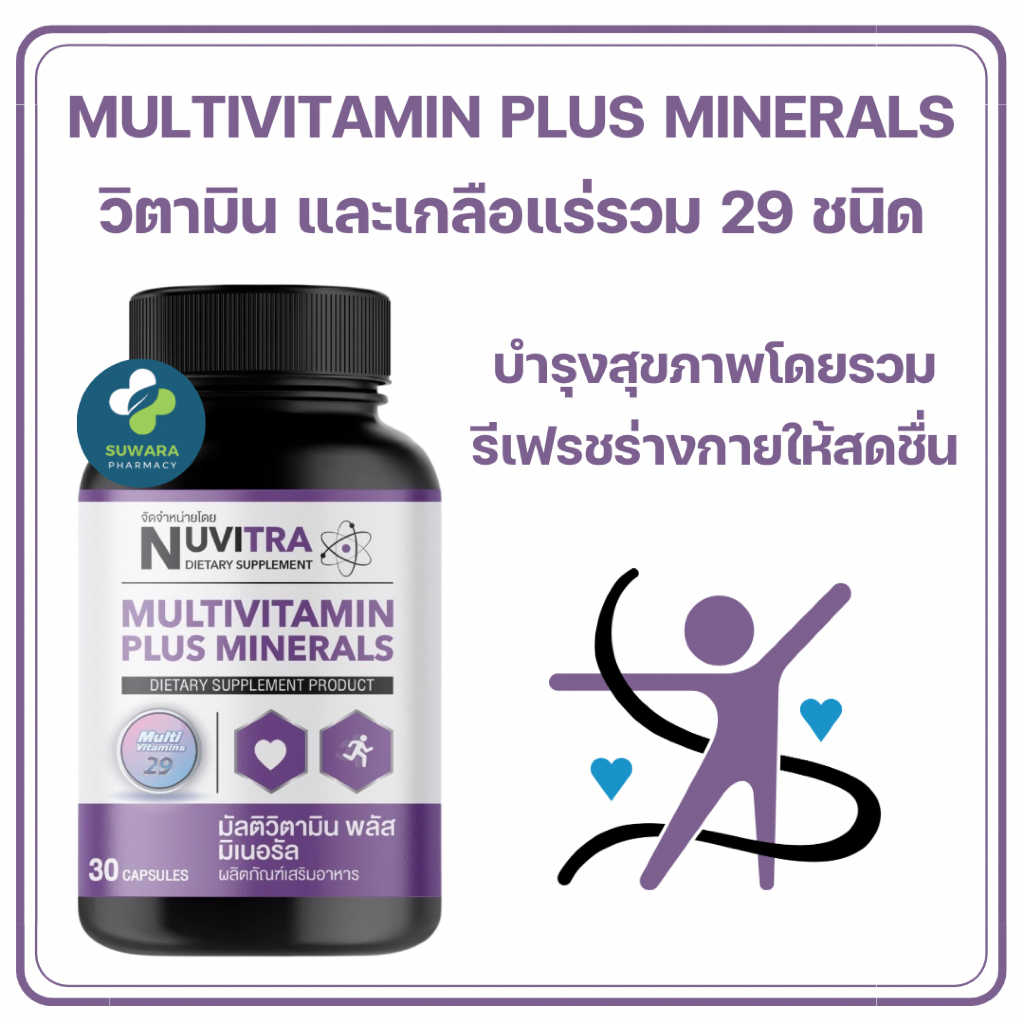 NUVITRA MULTIVITAMIN PLUS MINERALS ผลิตภัณฑ์เสริมอาหาร มัลติวิตามิน พลัส มิเนอรัล วิตามิน และเกลือแร