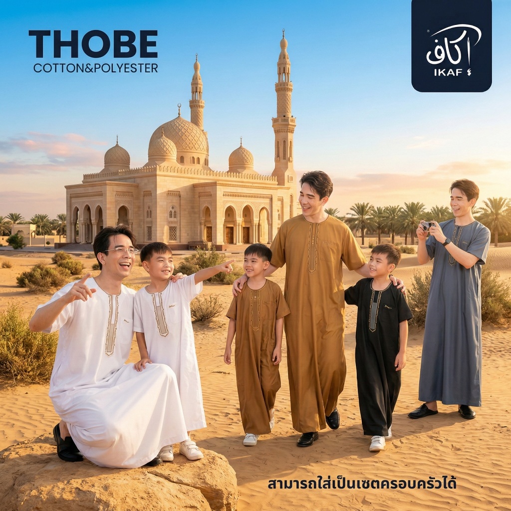 โต๊ปผู้ใหญ่แขนสั้นคอกลม แบรนด์ IKAF งานเนื้อผ้าฝ้ายผสมโพลีเอสเตอร์ AE85วาริสมุสลิม
