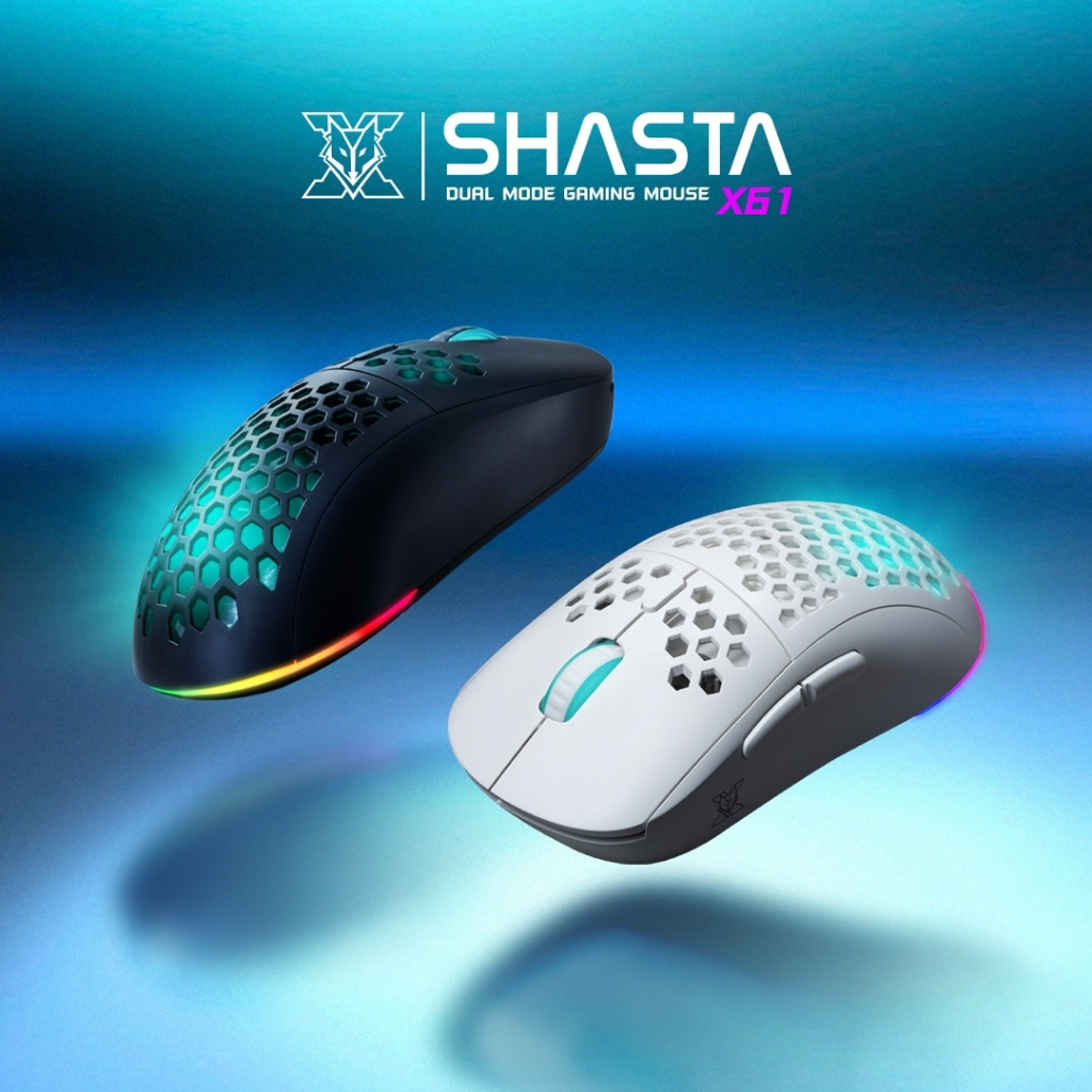 NUBWO WIRELESS & WIRED MACRO เมาส์เกมมิ่งเปลี่ยนกรอบได้ มีไฟ RGB ปรับ DPI ได้ รุ่น X61 ประกัน 2 ปี