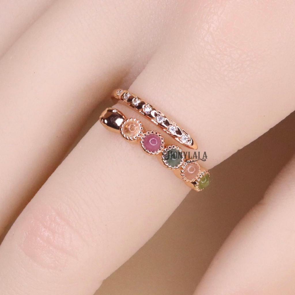 TM49 พลอยธรรมชาติแท้ทัวร์มาลีน | แหวน ปรับขนาดได้ | ซื้อ 1 แถม 2 กล่องหนัง และเครื่องประดับ 1 ชิ้น