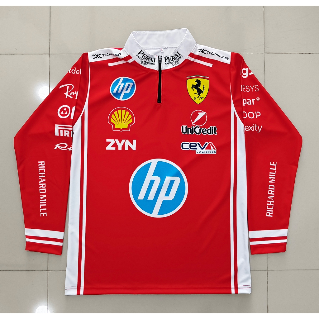 เสื้อแขนยาวคอซิปฟอร์มูล่าวัน ทีม เฟอร์รารี่ 2026 #FM0194 ไซส์ S-5XL