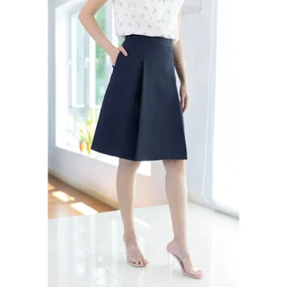 Narinari : PK04 Box Pleat A-line Skirt with Pocket กระโปรงทำงานมีกระเป๋าข้าง