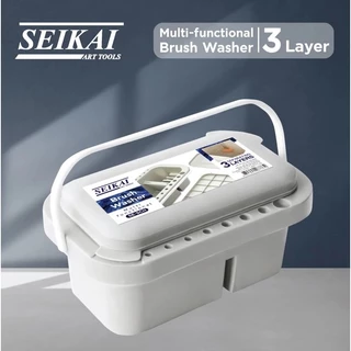 (KTS) ถังล้างช่องเก็บสี 18สี ใช้ล้างพู่กัน/มีจานสีและที่เสียบพู่กัน SEIKAI SE-SCH