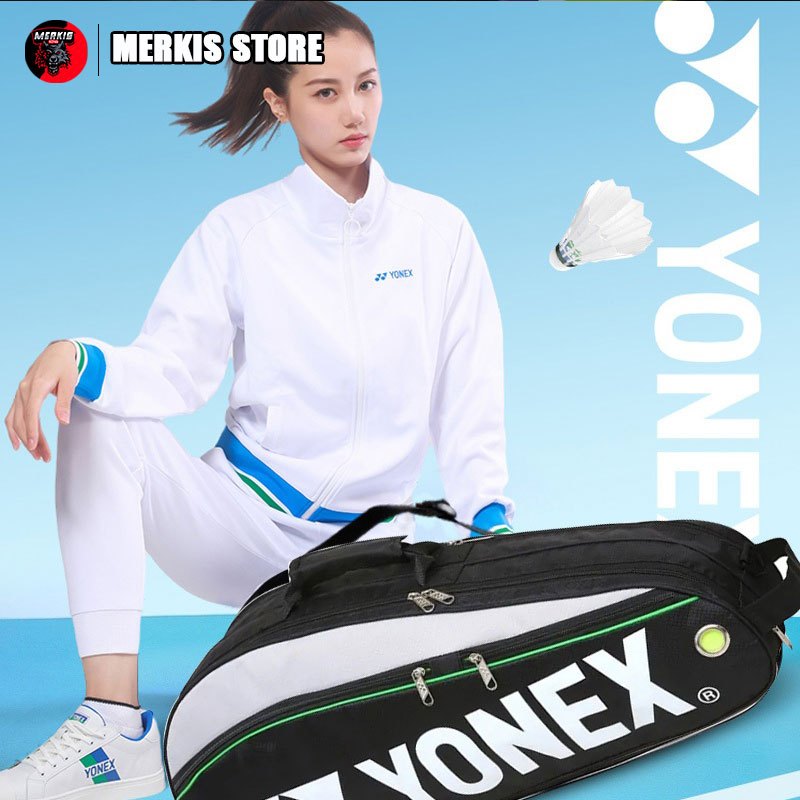 กระเป๋าแบด กันน้ำ Waterproof Nylon คุณภาพเยี่ยม ใส่ไม้ได้สบาย สีแดง-ขาวสุดคูล MERKIS STORE