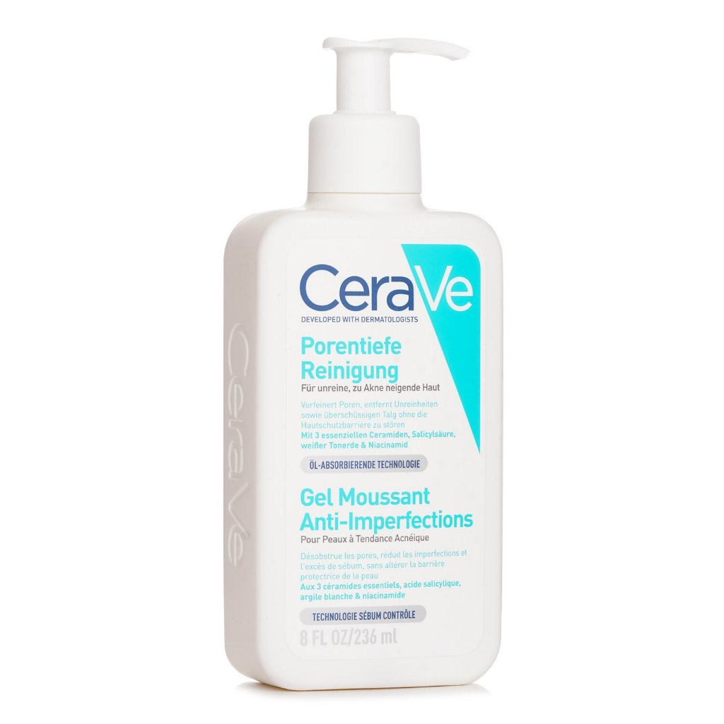CeraVe โฟมล้างหน้า 236ml สำหรับผิวมันและเป็นสิวง่าย