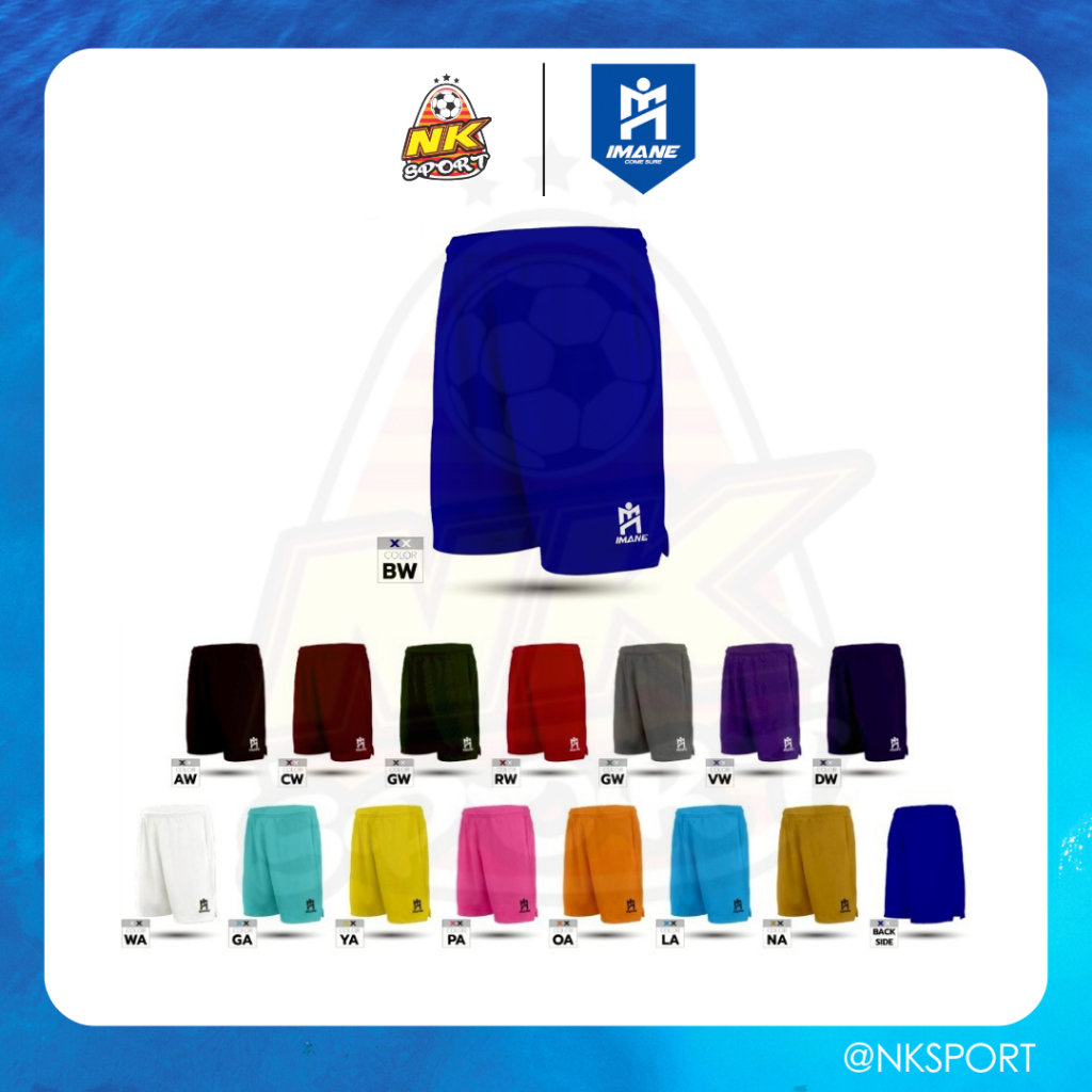 IMANE กางเกงกีฬาขาสั้น กางเกงออกกำลังกาย เล่นฟุตบอล วิ่ง เอวยางยืดปักโลโก้ IMP1003 ผ้าไม่บาง ระบายอากาศได้ดีแห้งเร็ว