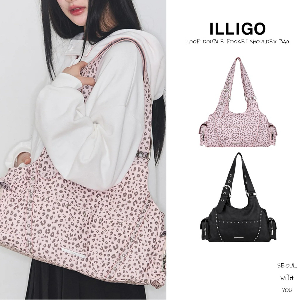 [PREORDER] Illigo Loop Double Pocket Shoulder Bag / 2 Colors (ลด 27%)