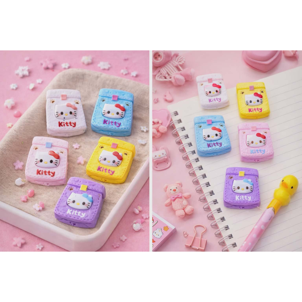 j349 กระเป๋าคิตตี้เรซิ่นของจิ๋ว แพ็คละ 10 ชิ้น