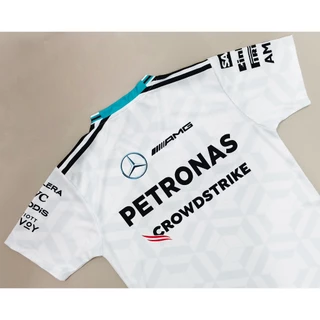 เสื้อF1 เสื้อคอกลมแขนสั้นฟอร์มูล่าวันทีม ปิโตรนาส รุ่น สีขาว #FM0200 พิมพ์ทั้งตัว ไซส์ S-5XL