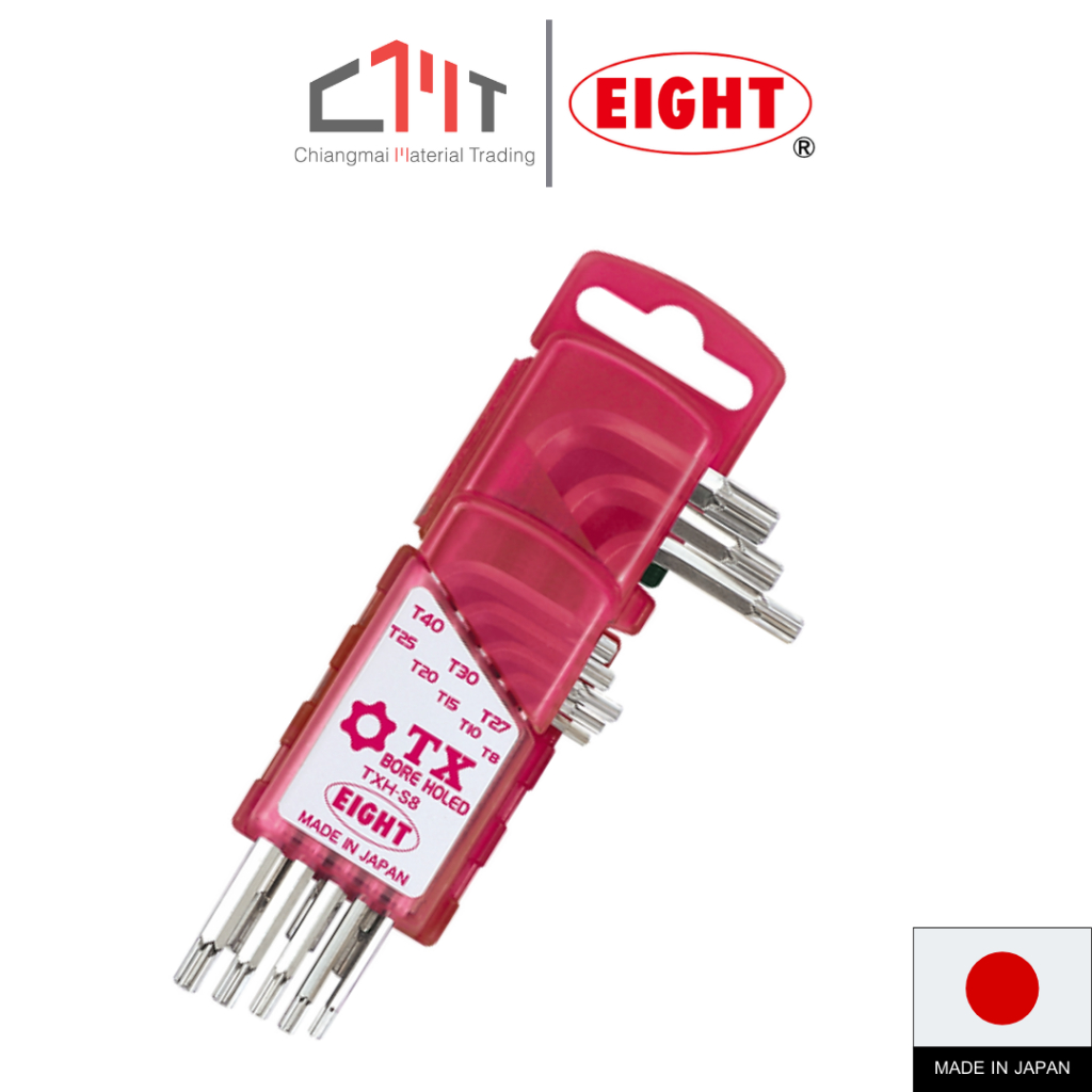 EIGHT ชุดประแจ หกแฉก ท็อค TORX  8 ตัวชุด ขนาด T8 - T40 No.TXH-S8