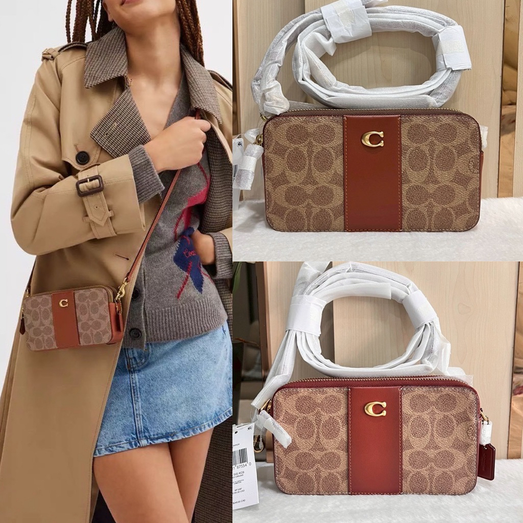 AD🎀(สด-ผ่อน) CH797 KIRA CROSSBODY IN COLORBLOCK SIGNATURE CANVAS สวย