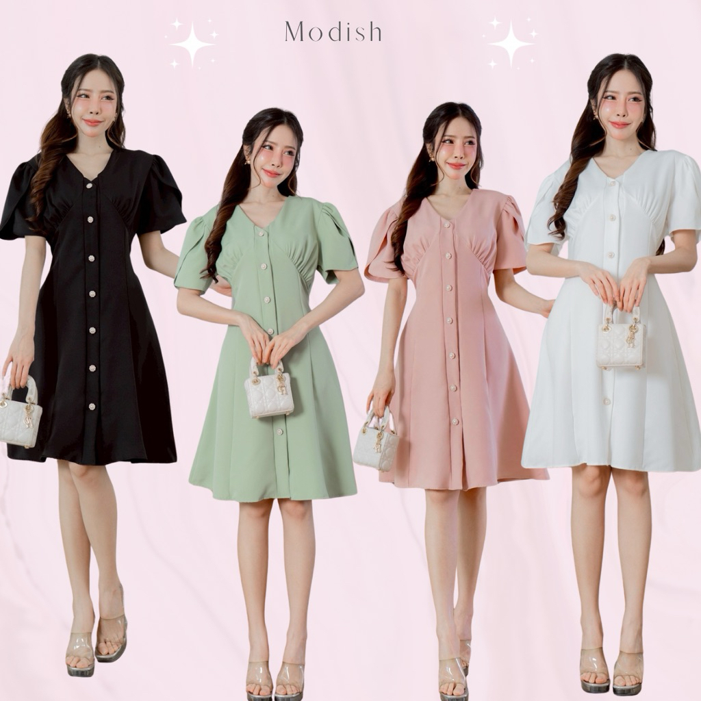 Modish Sophia Button Dress