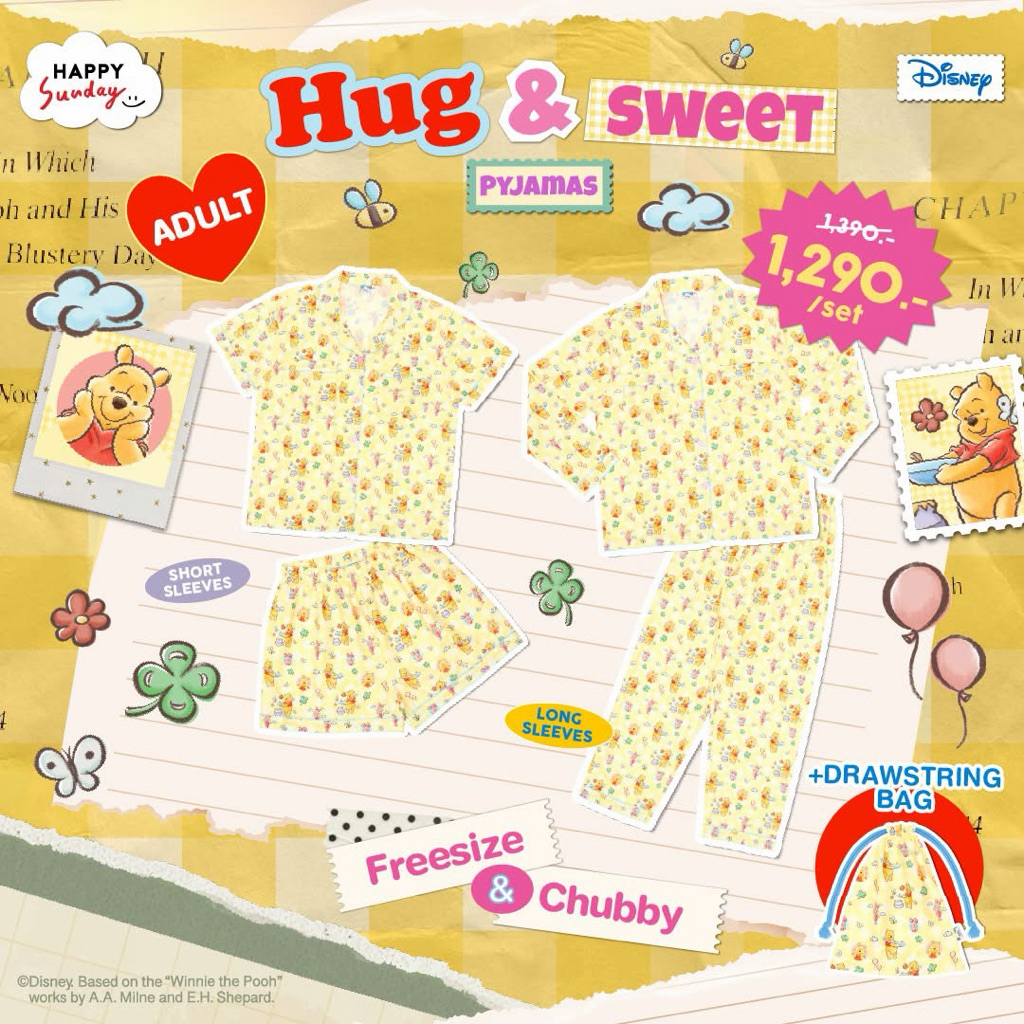 Used  🌈 ชุดนอนผู้ใหญ่ Happy Sunday- Chubby Size สั้น-สั้น