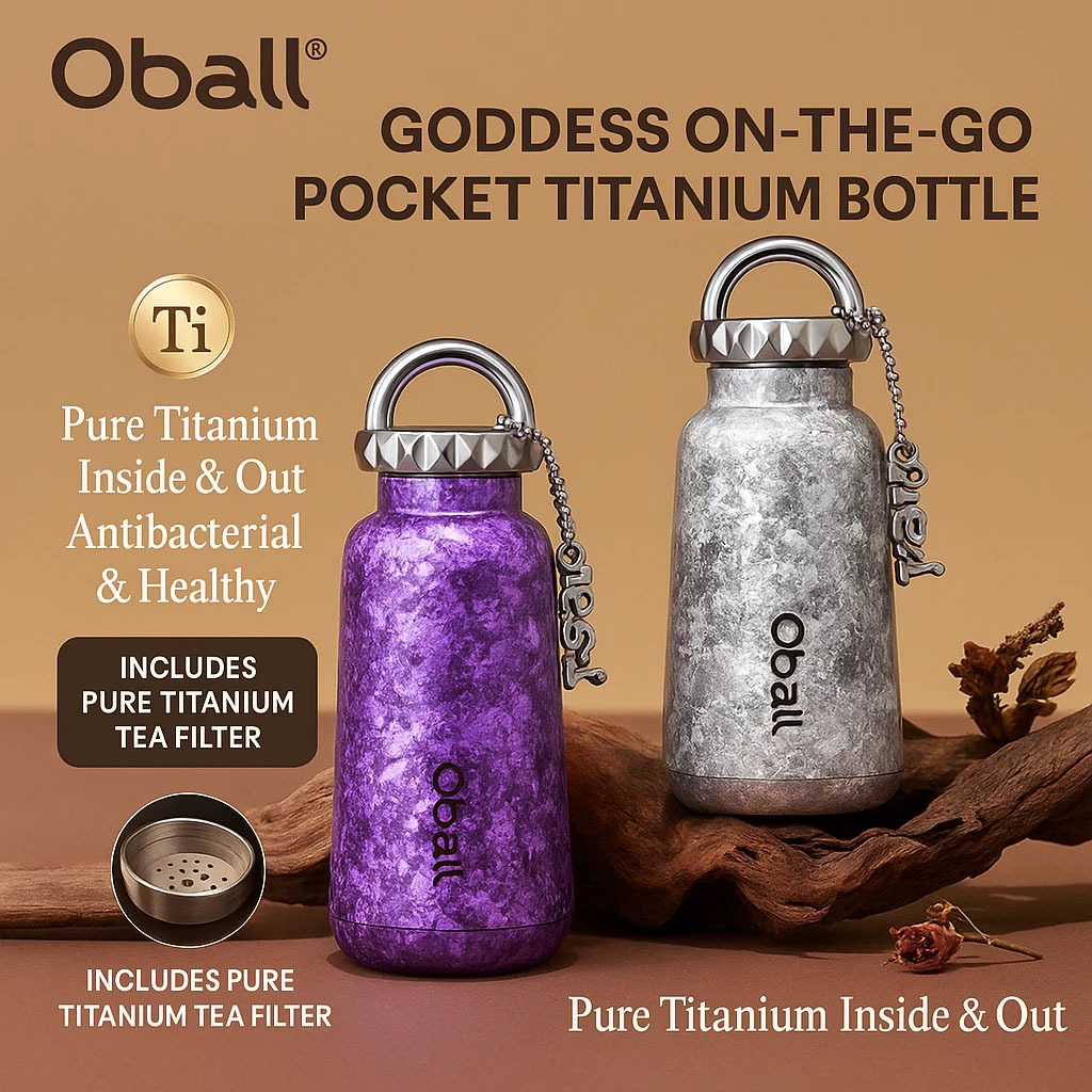 แก้วน้ำเก็บอุณหภูมิ Oball รุ่น Goddess Titanium Pocket เก็บความเย็นนาน 24 ชม. ความจุ 300ML