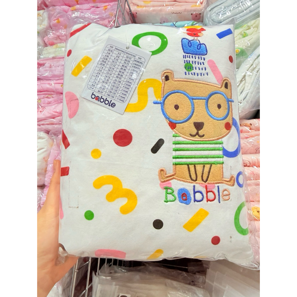 Babble By Absorba ผ้าห่มเด็กคอตตอนนวม แรกเกิด-2ปี สีขาว Size 30*40 นิ้ว