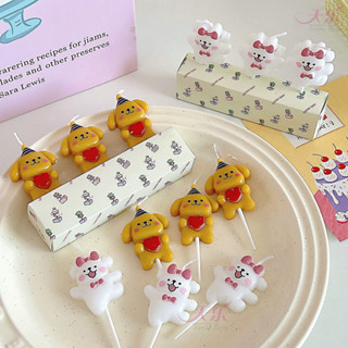 เทียนวันเกิดการ์ตูนสุนัข ขนาด 4 cm สำหรับตกแต่งเค้ก