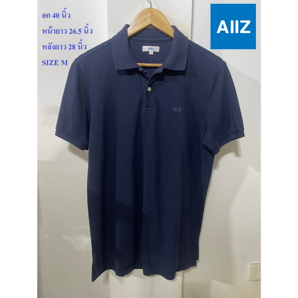 AIIZ#เอทูแซด เสื้อโปโล อก 40 นิ้ว หน้ายาว 26.5 นิ้ว หลังยาว 28 นิ้ว SIZE M สภาพดี ไม่มีตําหนิจ้า