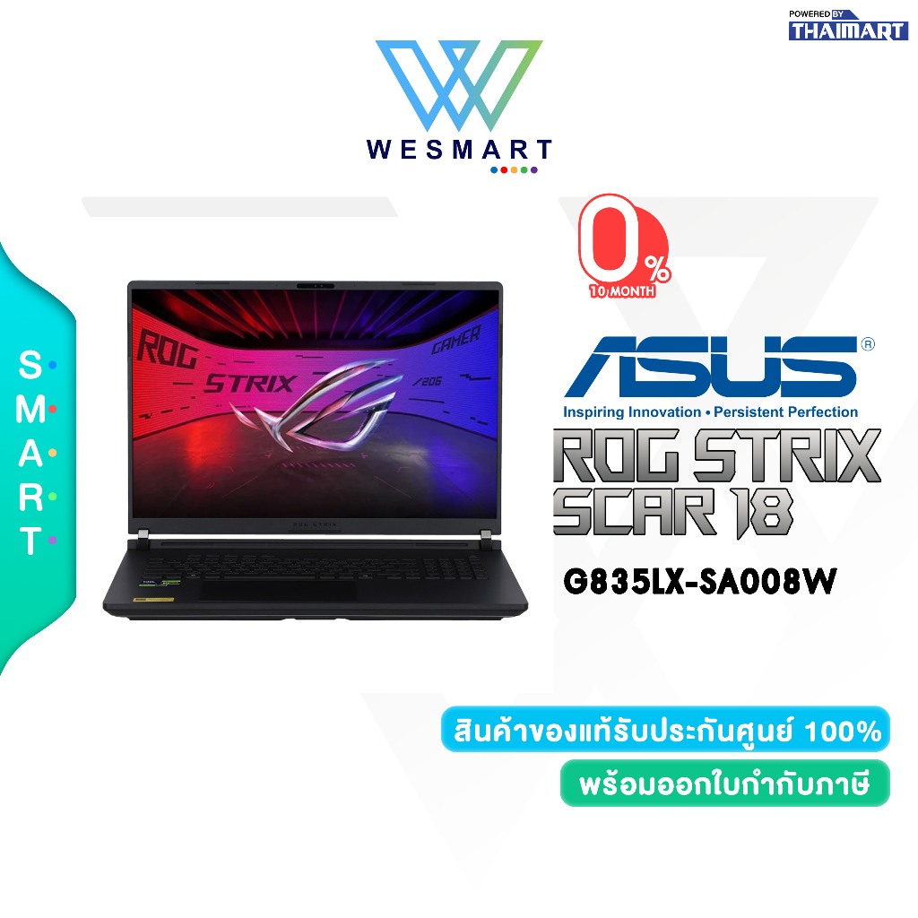 (NEW) ASUS NOTEBOOK (โน้ตบุ๊ค) ROG STRIX SCAR 18 G835LX-SA008W :  สินค้าใหม่/ประกัน ASUS 3Year Onsit