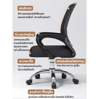 Owens💥เก้าอี้ทำงาน เก้าอี้สำนักงาน ขาเก้าอี้เหล็ก ปรับความสูงได้ พนักหลังระบายอากาศ Office Chair