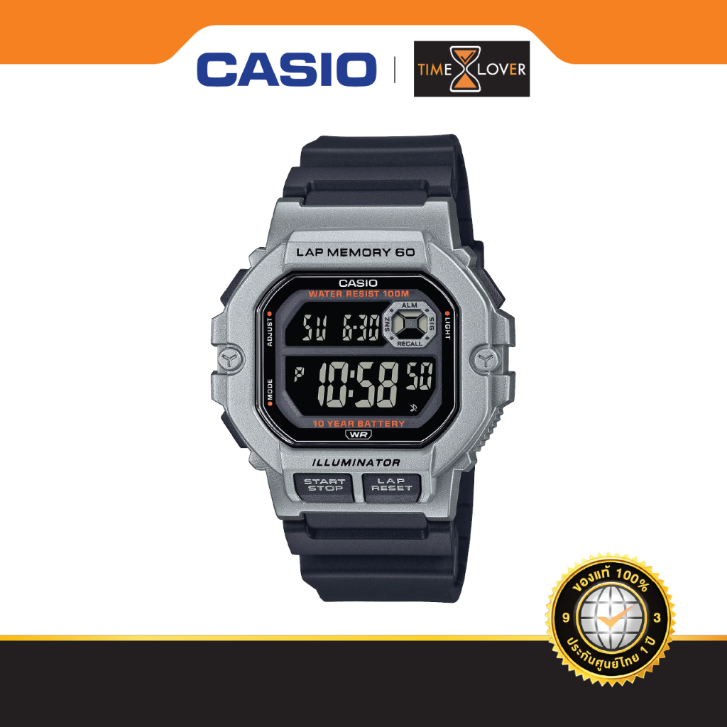 CASIO รุ่น WS-1400H-1BV ของแท้ ประกันศูนย์ไทย ดีไซน์เพื่อสายนักวิ่ง กันน้ำ 100 เมตร  แบตเตอรี่ 10 ปี