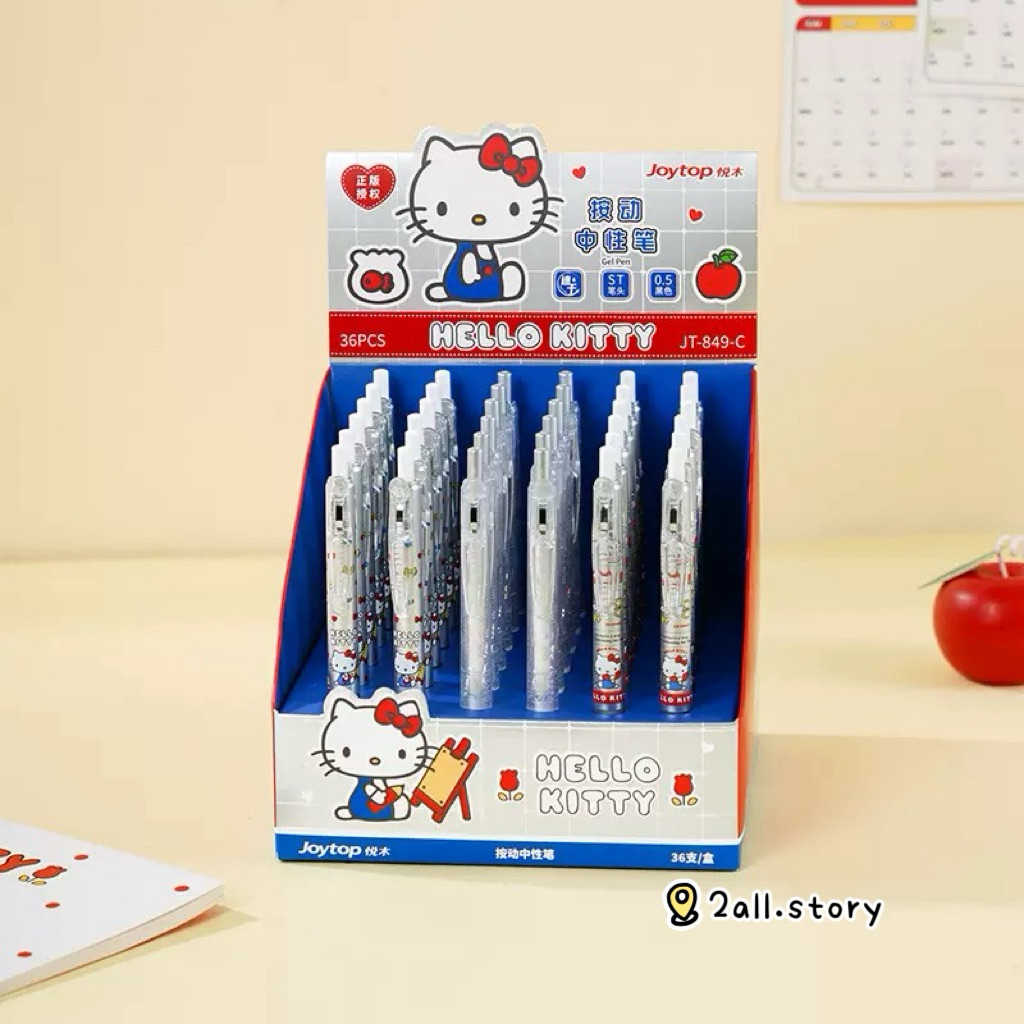 Sanrio ปากกาเจล หนีบเงิน ลายคิตตี้แดง Hello Kitty งานแท้ GuangBo KT82368