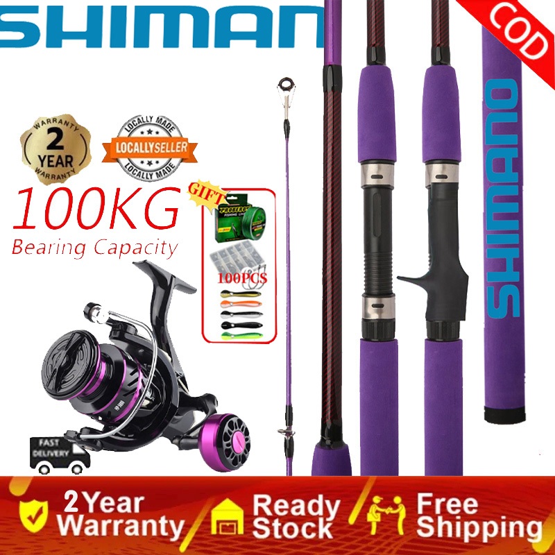 SHMANO Reel ชุดเบ็ดตกปลา Rod Spinning Reel ชุด Ultralight Rod และ Reel Joran Pancing 1 ชุด Combo