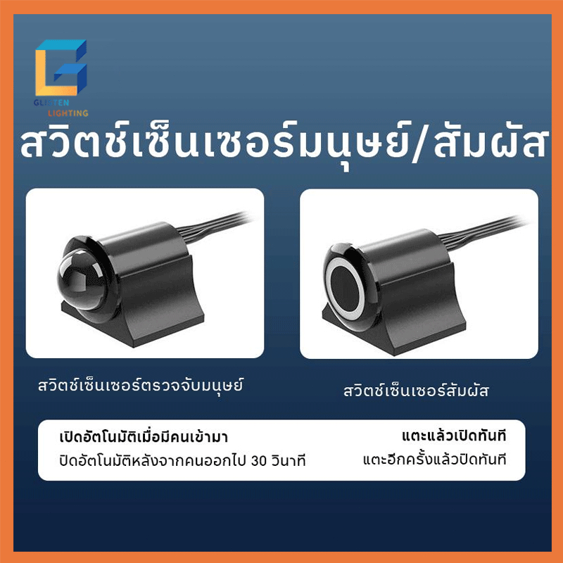 ตู้ควบคุมแยกสาย ปลั๊กสัมผัส/เซ็นเซอร์มนุษย์ แยกได้ HY/3P มีหัวชี้ตัว ติดตั้งชัด/ลึกลง รัศมี0-3ม. DC12V 24V สายยาว2ม