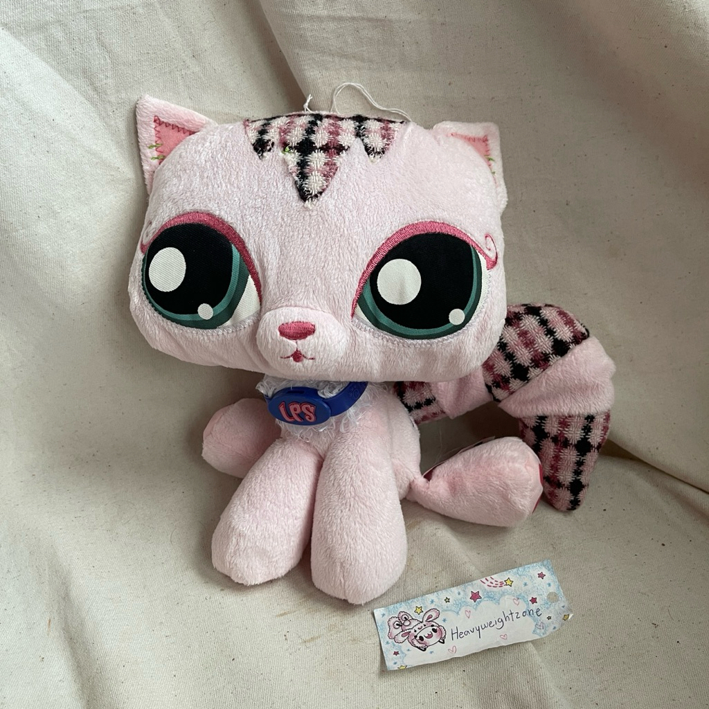 ตุ๊กตาน้องแมวสีชมพู LPS Hasbro ก้นถ่วง น่ารักมากก✨มือสอง สภาพดี