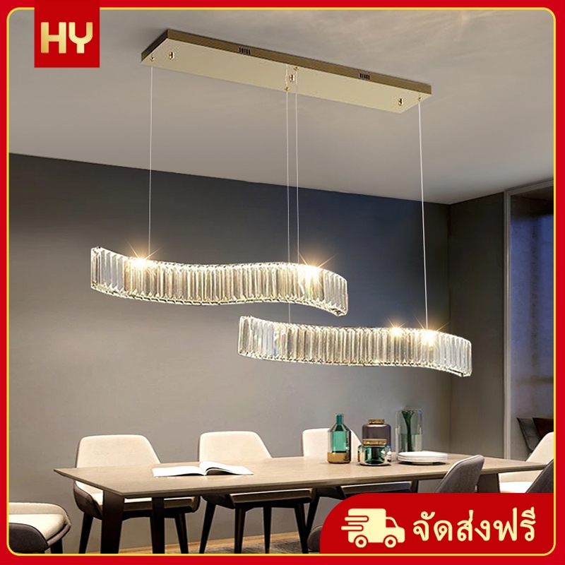 ห้องรับประทานอาหารคริสตัลโมเดิร์นโคมไฟระย้านอร์ดิกห้องนั่งเล่นสร้างสรรค์โคมไฟห้องนอนบ้าน