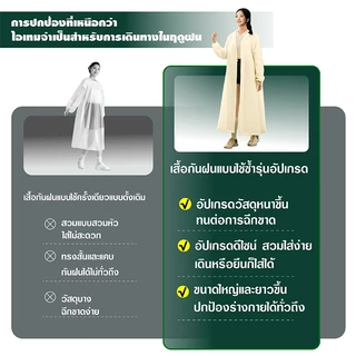 เสื้อกันฝน EVA หนา เสื้อกันฝนมีฮู้ด EVA น้ำหนักเบา เสื้อกันฝนแฟชั่น กันน้ำ หนา ทนทาน พับเก็บง่าย ยาวปกป้องทั้งตัว