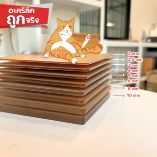 แผ่นอะคริลิค SIZE 60 x 122 cm. หนา 2–10 mm มีสีใส ขาว ขาวขุ่น ดำ แดง น้ำเงิน เขียว ดำใส