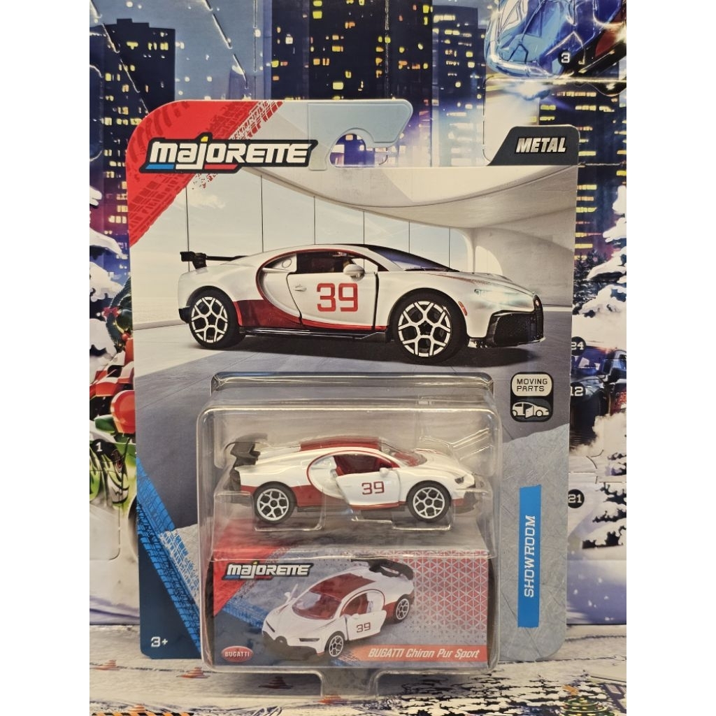 โมเดลรถของเล่น Majorette Bugatti Chiron สีขาว