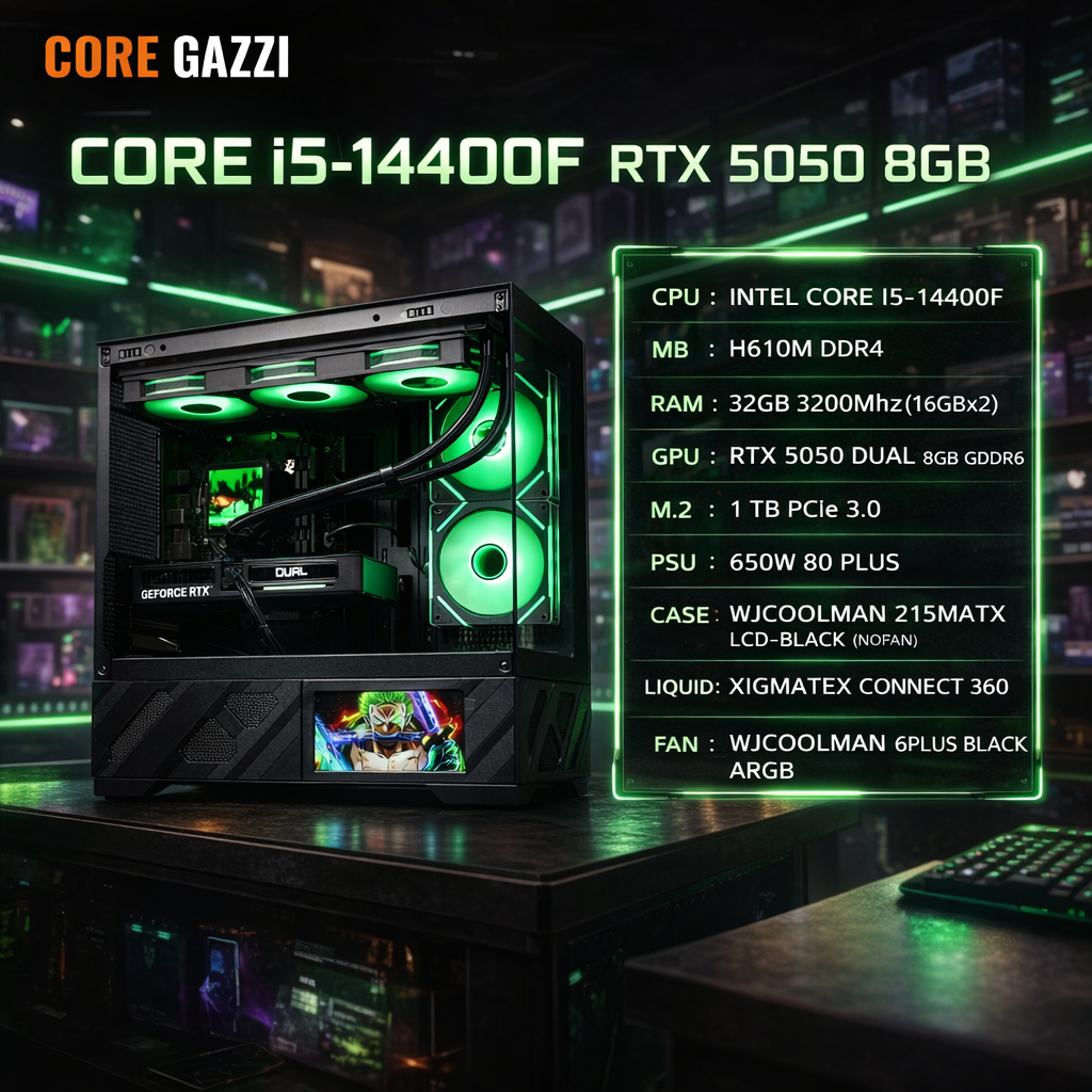 คอมเล่นเกม INTEL CORE I5-14400F / RTX 5050 8GB สเปคยอดฮิตเน้นเล่นเกม ใช้กันทั้งเมือง