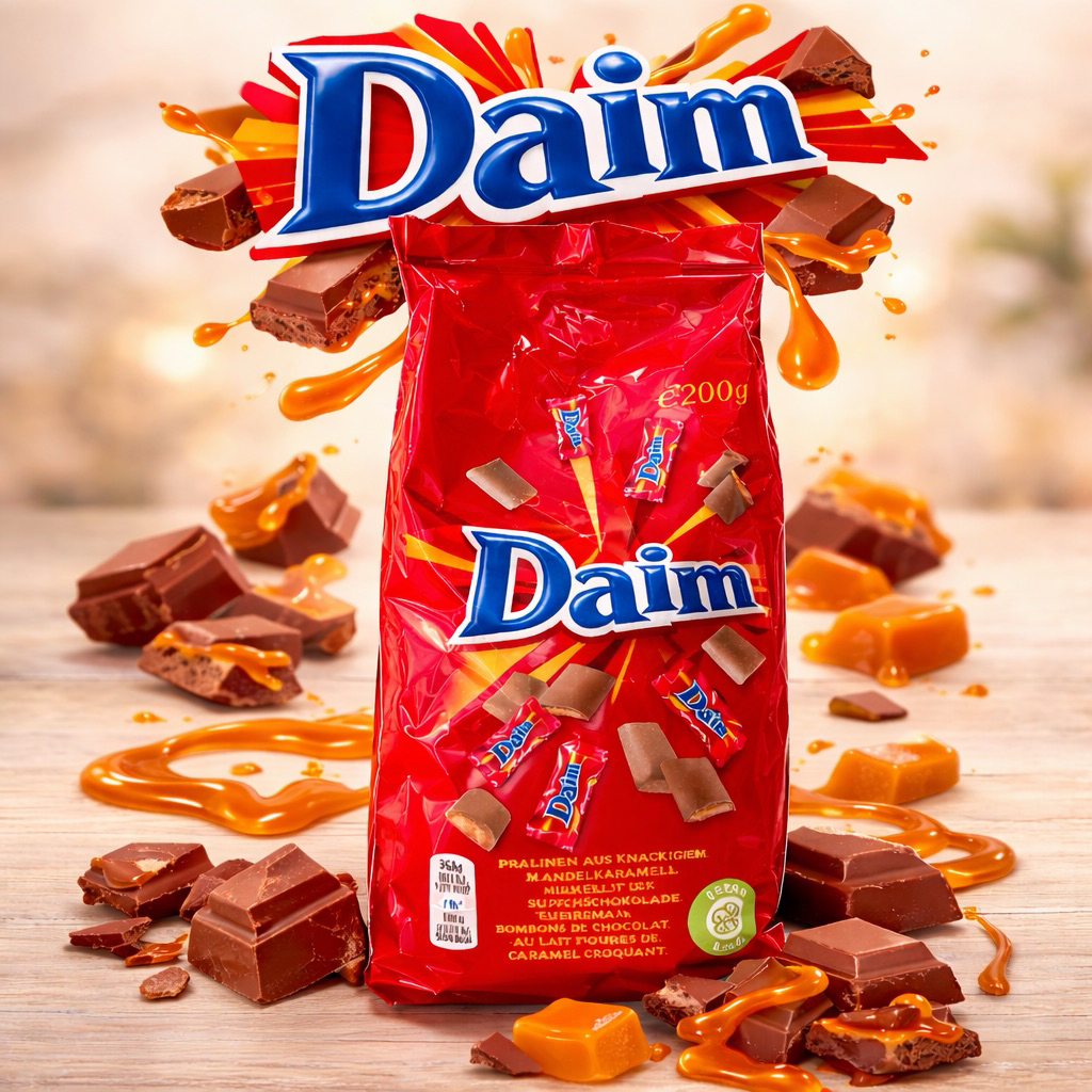 [ยกห่อ] Daim ดาแอม ช็อกโกแลตสอดไส้คาราเมล ยิ่งแช่เย็นยิ่งอร่อย ขนาด 200 กรัม (exp 08/2026)