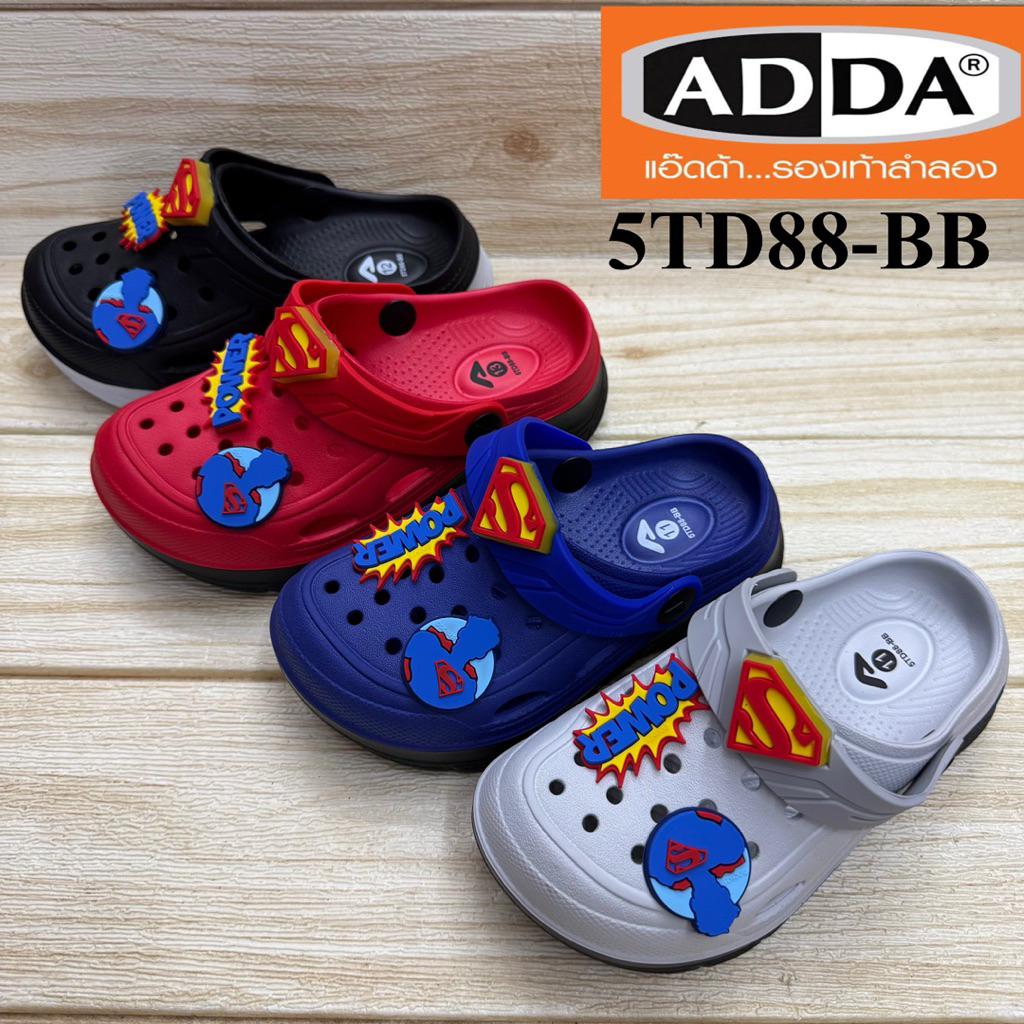 ADDA  5TD88 -BB รองเท้าเด็กหัวโต แอ๊ดด้า ลาย Superman 11-3 (มีไฟกระพริบ )ซุปเปอร์แมน