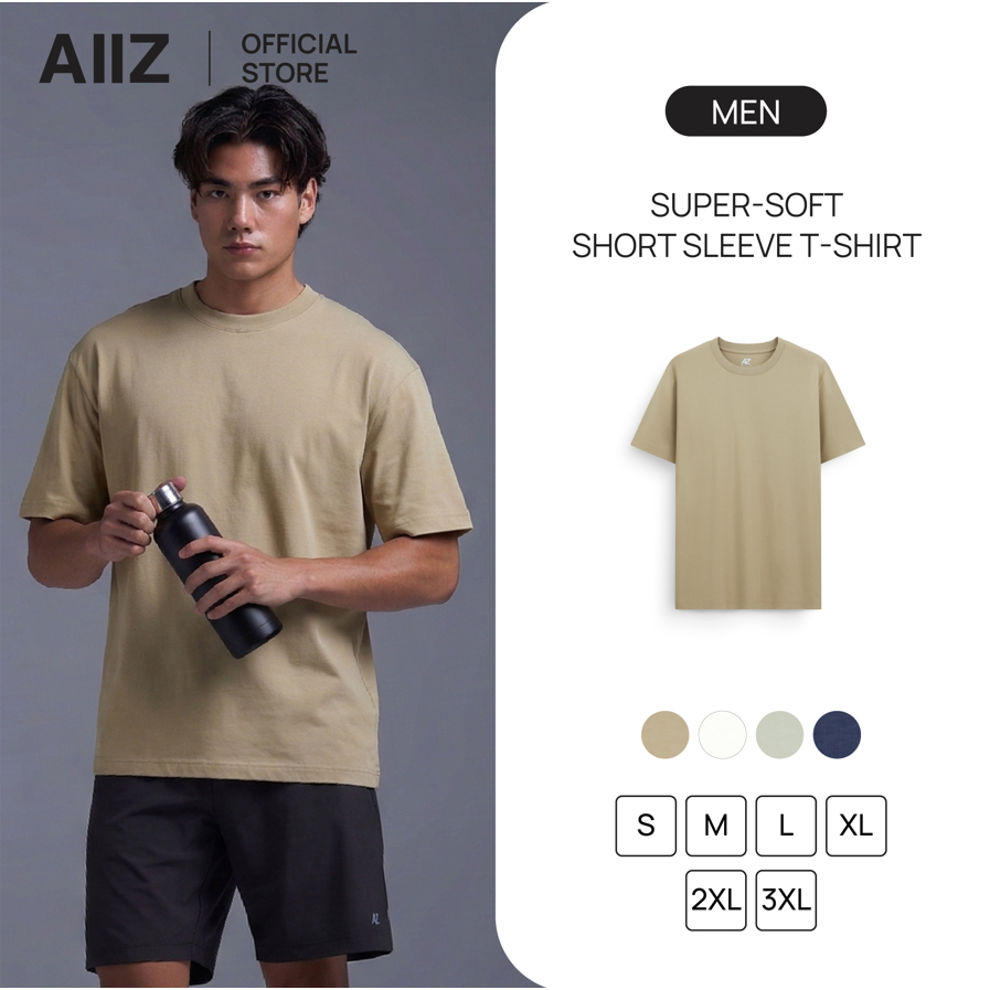 AIIZ เสื้อยืดผู้ชายคอกลมแขนสั้น รูปที่ 8