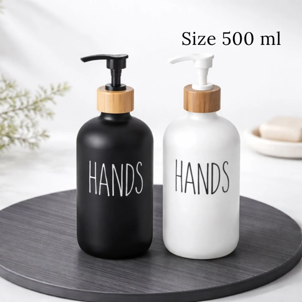 Liveinstyle พร้อมส่ง! ขวดปั๊มสบู่ ขวดหัวปั๊ม ขวดแชมพู 500ml สวยเก๋ พร้อมหัวไม้ไผ่ เหมาะใช้ในโรงแรม