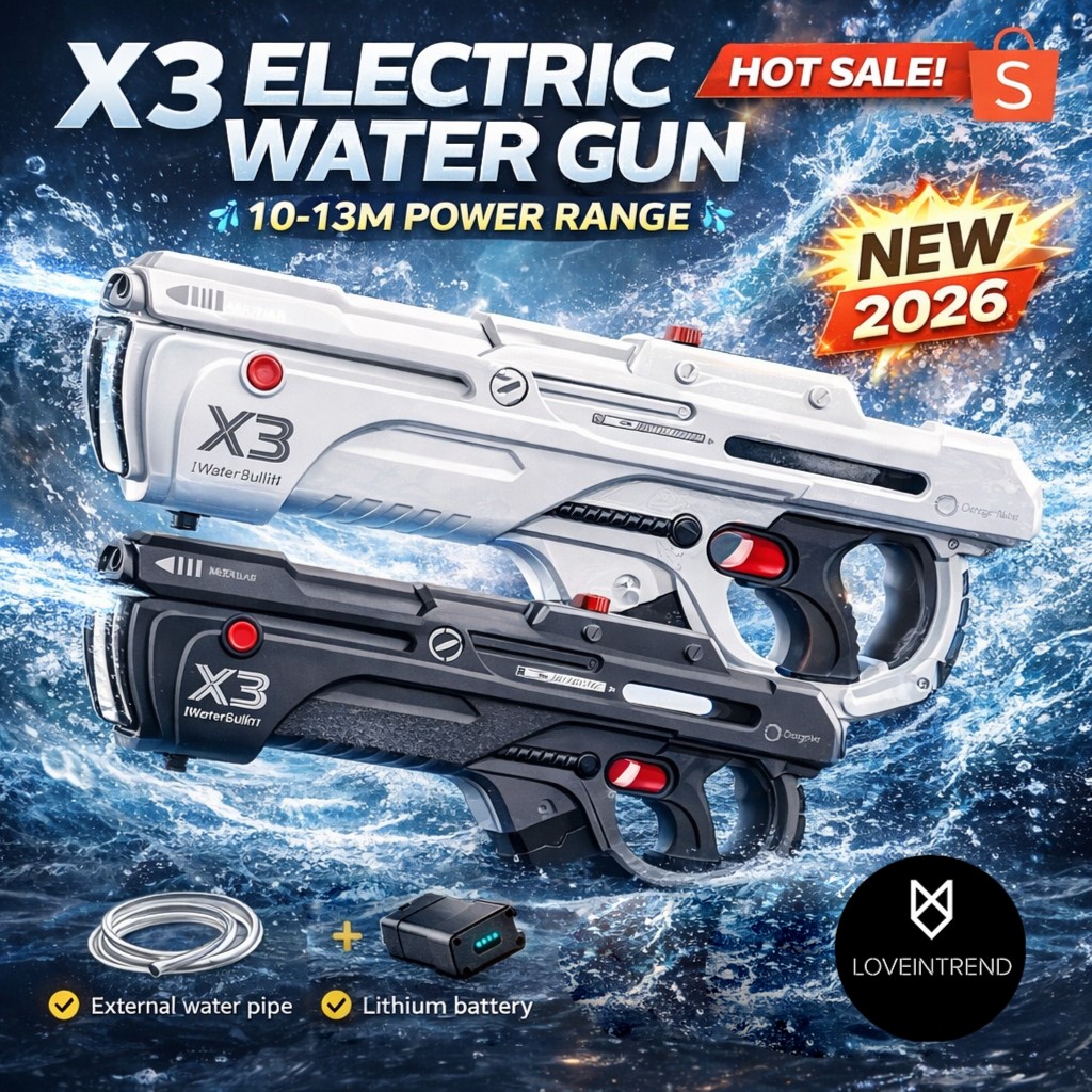 ปืนฉีดน้ำไฟฟ้า Waterbullit X3 พลังยิงสูง ระยะไกลพิเศษ ปืนฉีนน้ำพรีเมี่ยม กันน้ำได้
