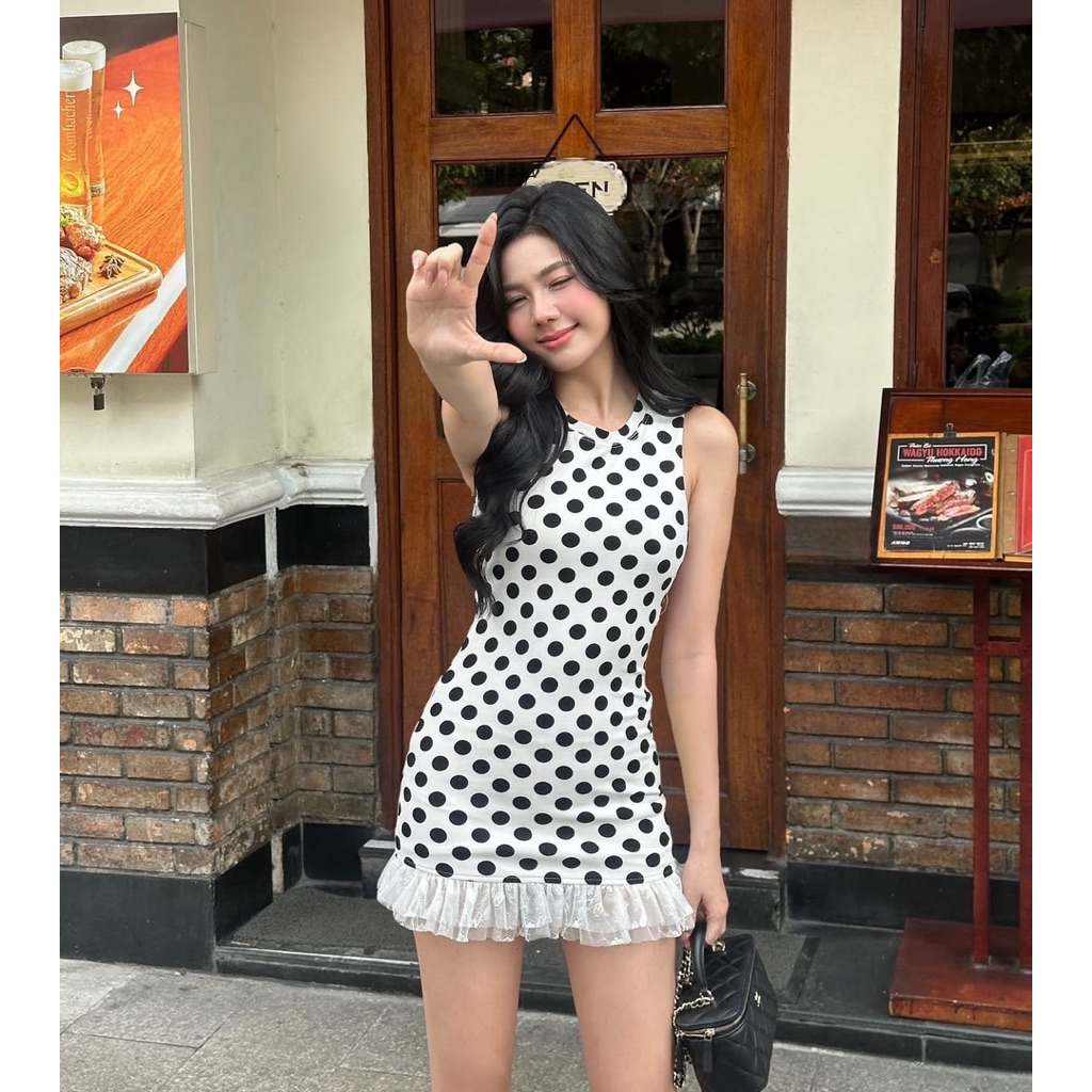 พร้อมส่ง‼️naomi polka dress