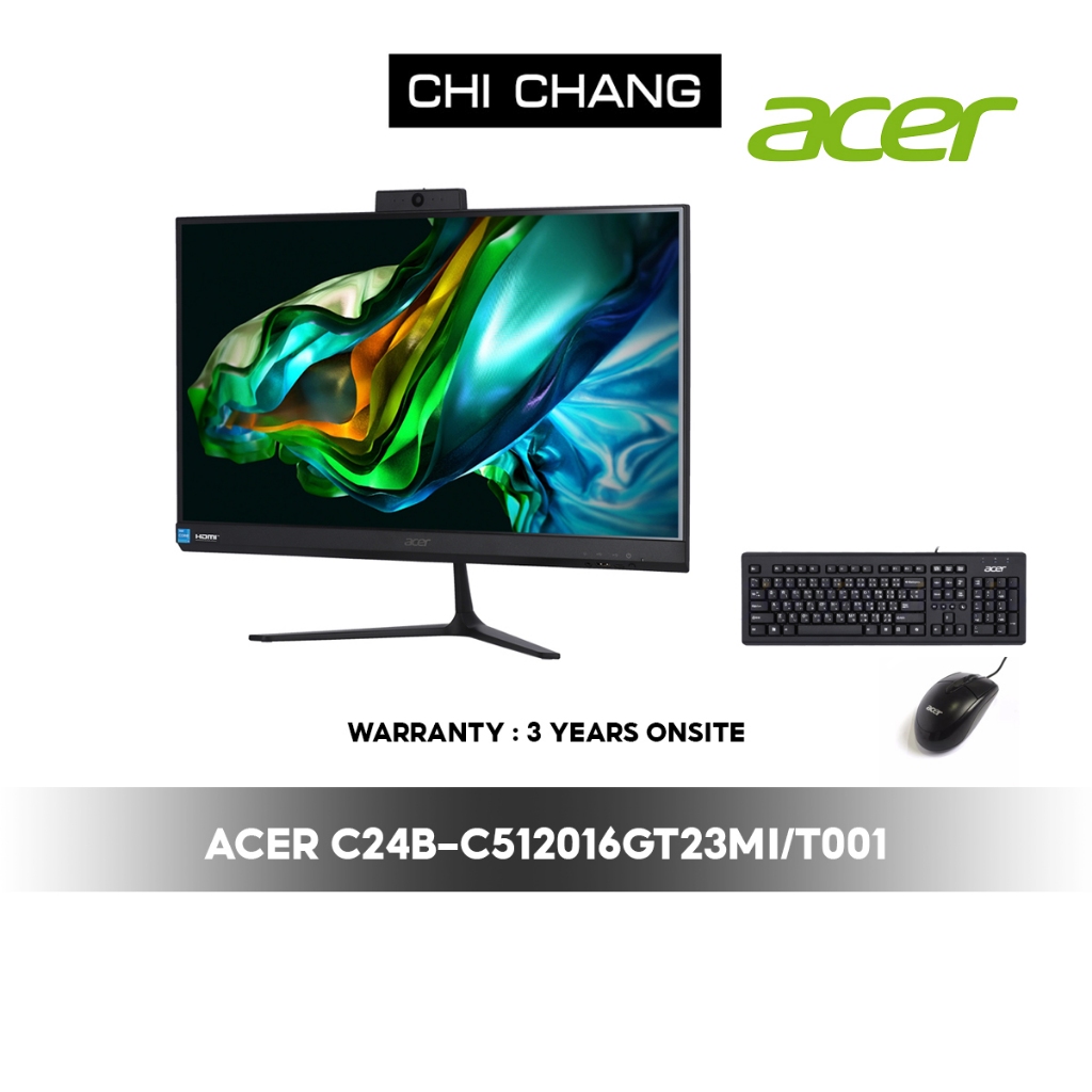 ACER ALL IN ONE C24B-C512016GT23Mi/T001 (ICT)C5-5120U/RAM16GB/Window+officeแท้