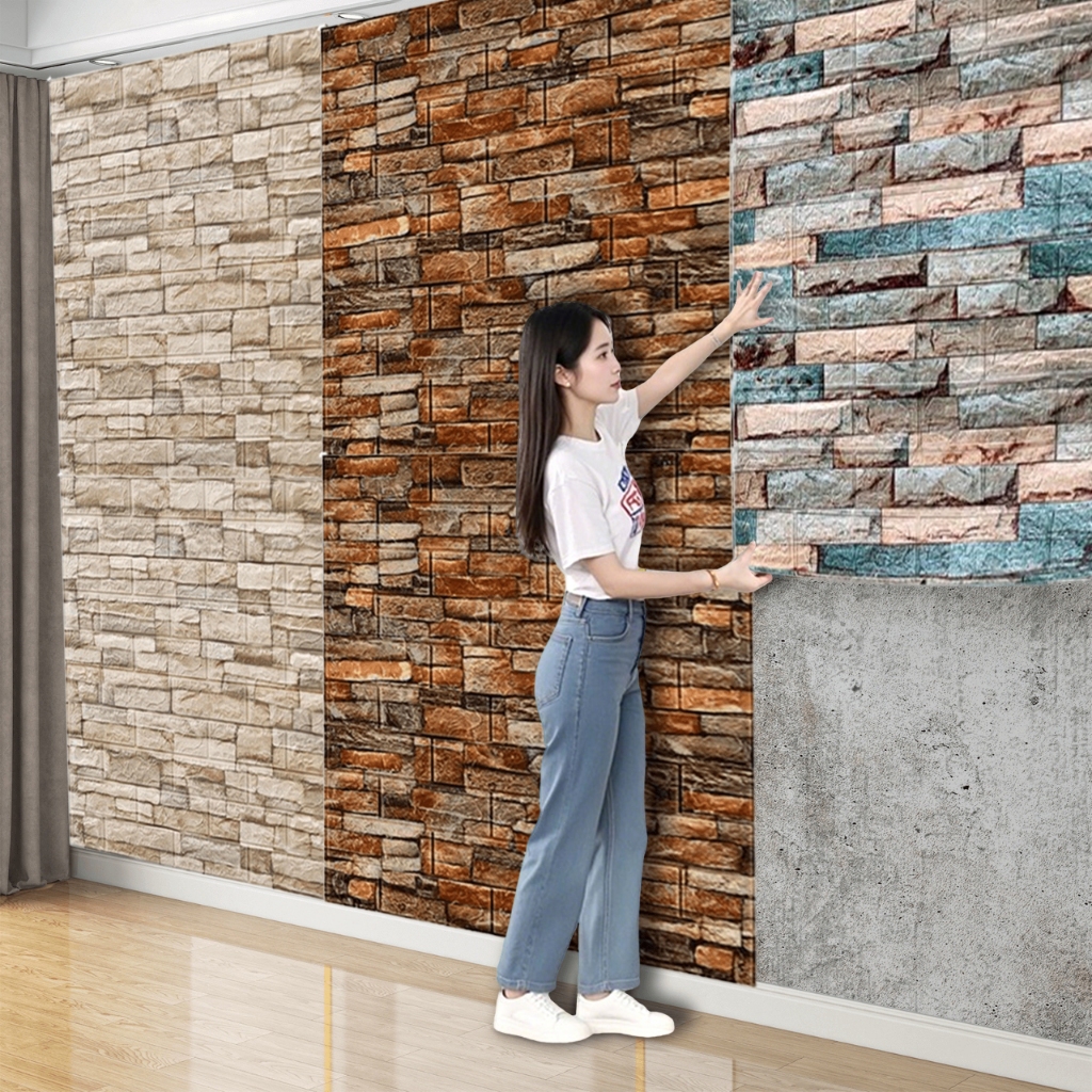 ย้อนยุค วอลเปเปอร์ติดผนัง วอลเปเปอร์ ติด ผนังห้องนอน wallpaper แผ่นติดผนังห้อง