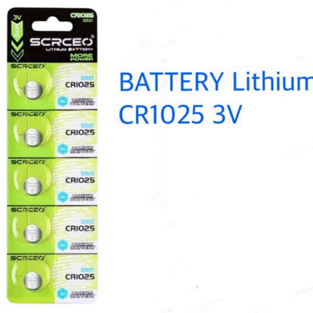 BATTERY Lithium CR1025 3V SCRCEOแผง5ก้อน